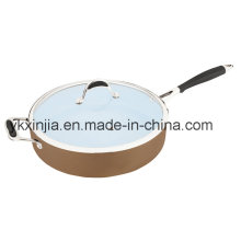 Aluminum Straight Body High Fry Pan with Glass Lid 30cm